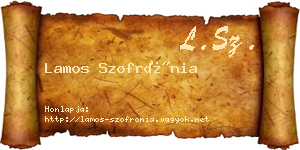 Lamos Szofrónia névjegykártya